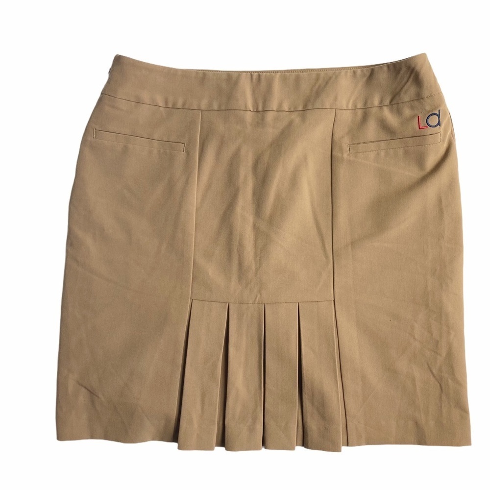 LIZZIE DRIVER Pleated SKORT Golf Skirt Khaki short